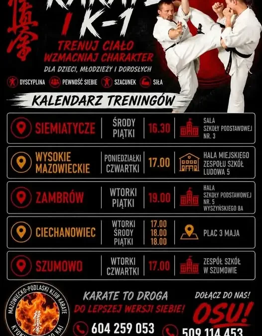 Ruszają zapisy na Karate i K-1 w Szumowie – treningi dla dzieci, młodzieży i dorosłych