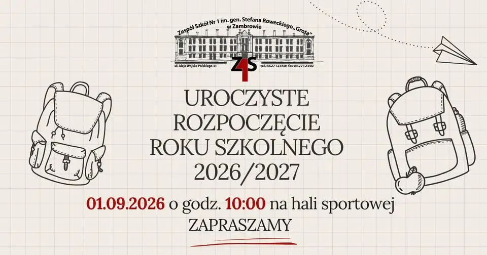 Uroczyste rozpoczęcie roku szkolnego 2026/2027 w ZS1 „Czerwoniak” w Zambrowie