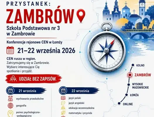 Konferencje rejonowe CEN w Szkole Podstawowej nr 3 w Zambrowie – zaproszenie dla nauczycieli