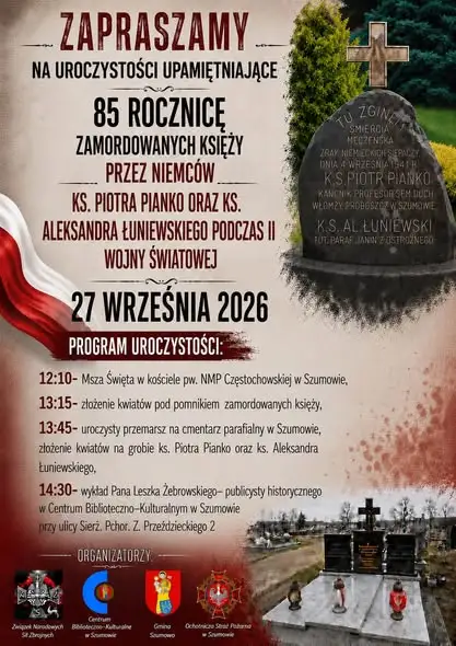 Szumowo: 85. rocznica śmierci ks. Pianko i ks. Łuniewskiego – uroczystości i akcja krwiodawstwa