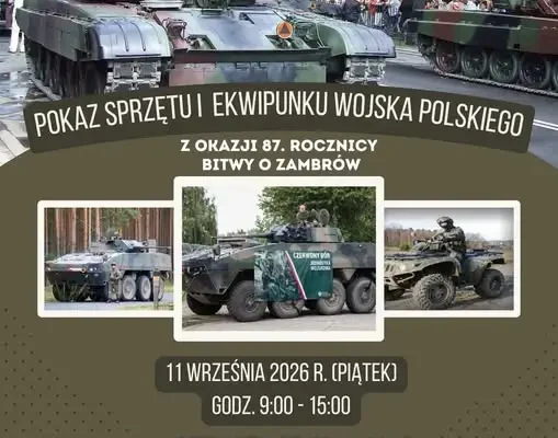 Pokaz sprzętu wojskowego w Zambrowie z okazji rocznicy Bitwy o Zambrów