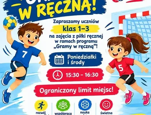 Zajęcia z piłki ręcznej dla najmłodszych w Szkole Podstawowej nr 4 w Zambrowie