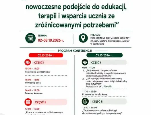 Konferencja „Uczeń w centrum” w Długoborzu – 2 i 3 października 2026