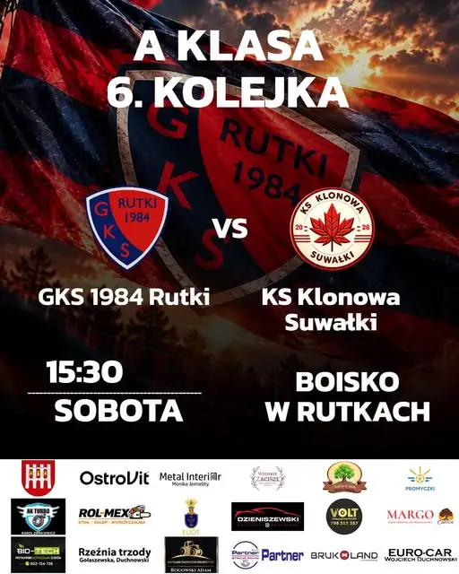 GKS Rutki wraca na własne boisko. W sobotę zmierzy się z Klonową Suwałki