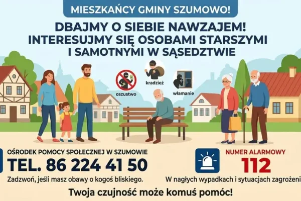 Gmina Szumowo apeluje: zwróćmy uwagę na samotnych sąsiadów
