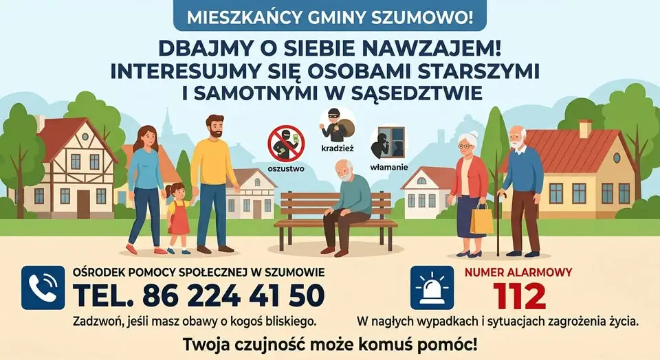 Gmina Szumowo apeluje: zwróćmy uwagę na samotnych sąsiadów